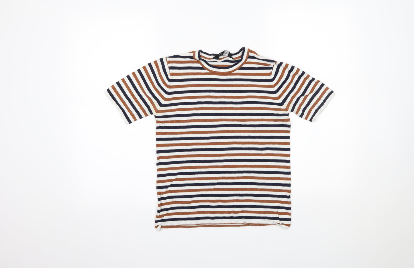 Dorothy Perkins Womens Multicoloured Striped  Basic T-Shirt Size 8