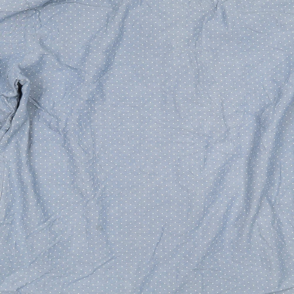 John Lewis Mens Blue Polka Dot   Dress Shirt Size 2XL