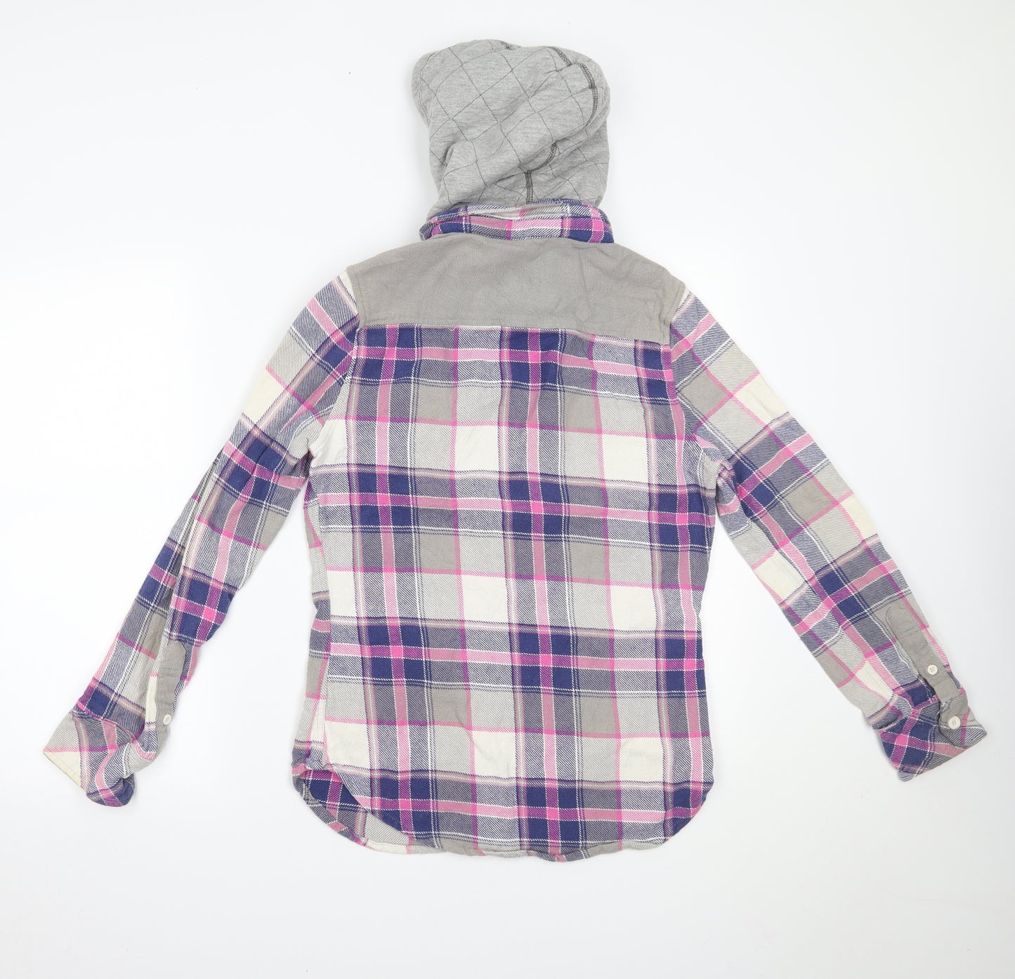 SoulCal&Co Womens Multicoloured Plaid  Pullover Hoodie Size 12