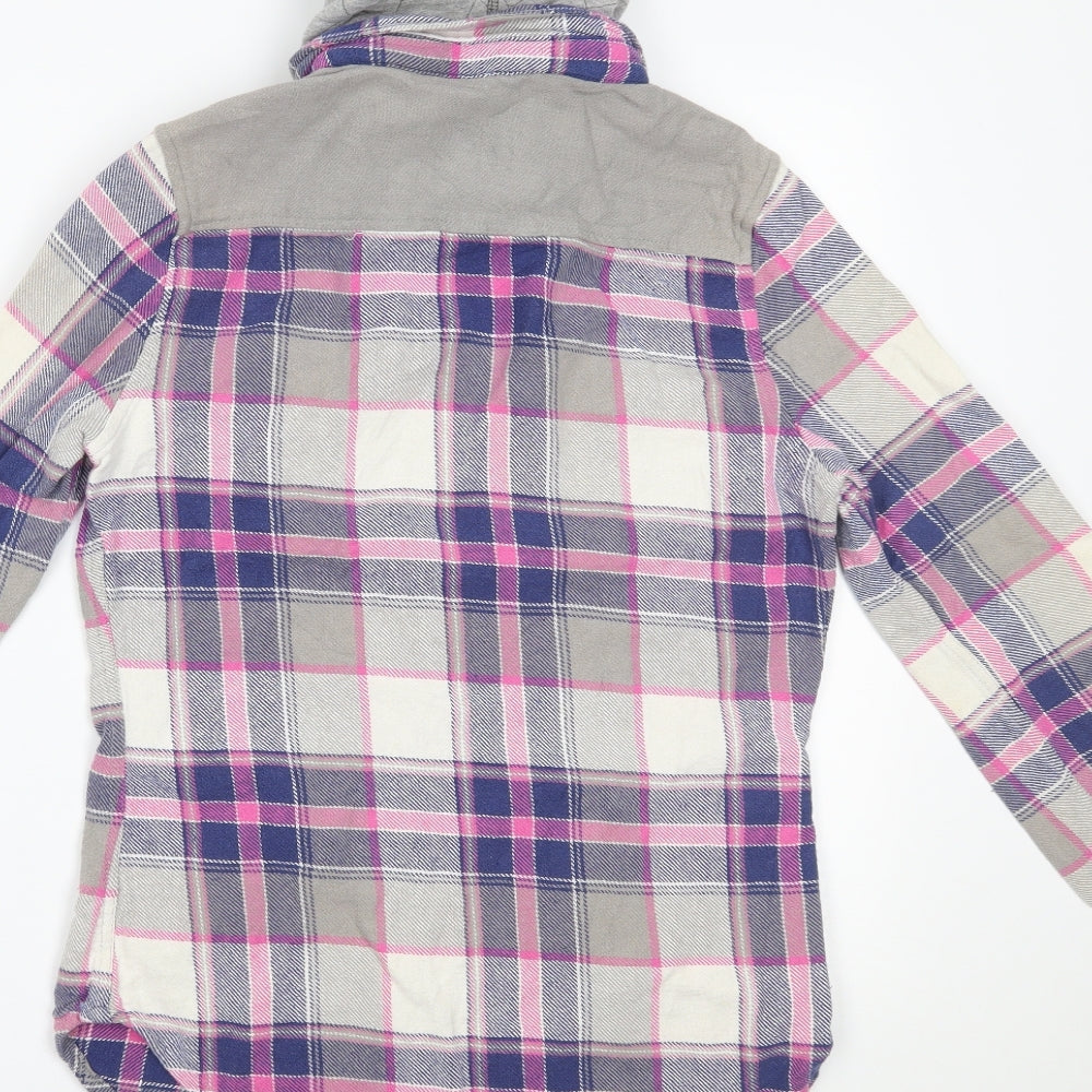 SoulCal&Co Womens Multicoloured Plaid  Pullover Hoodie Size 12