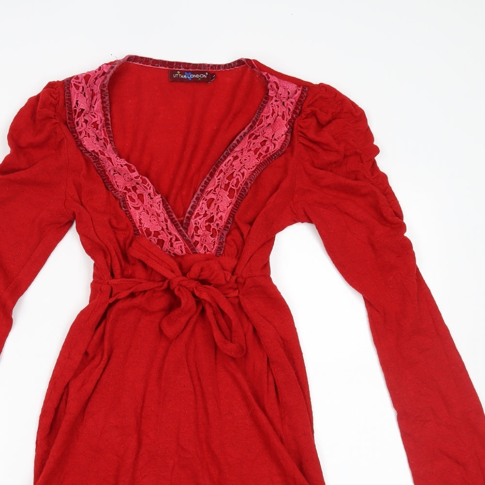 Uttam London Womens Red   Fit & Flare  Size L