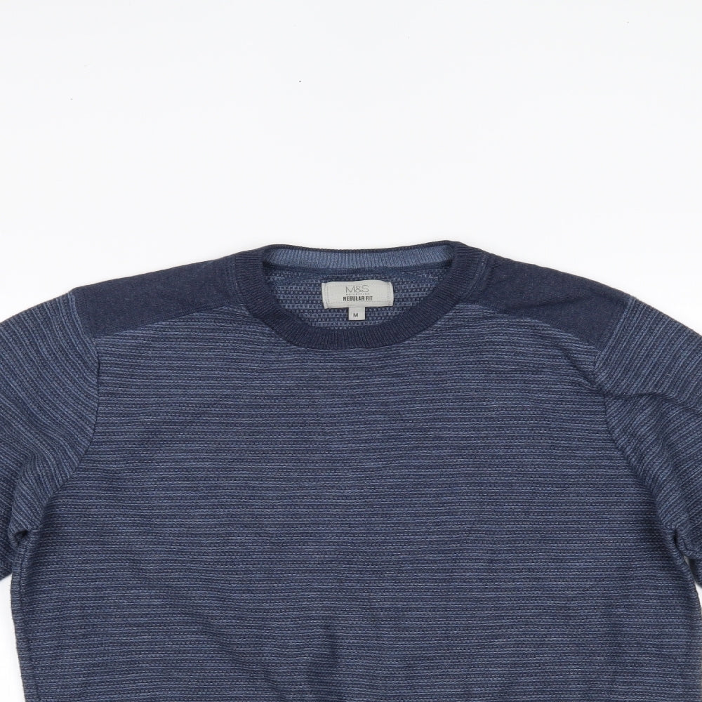 Marks and Spencer Mens Blue   Pullover Jumper Size M