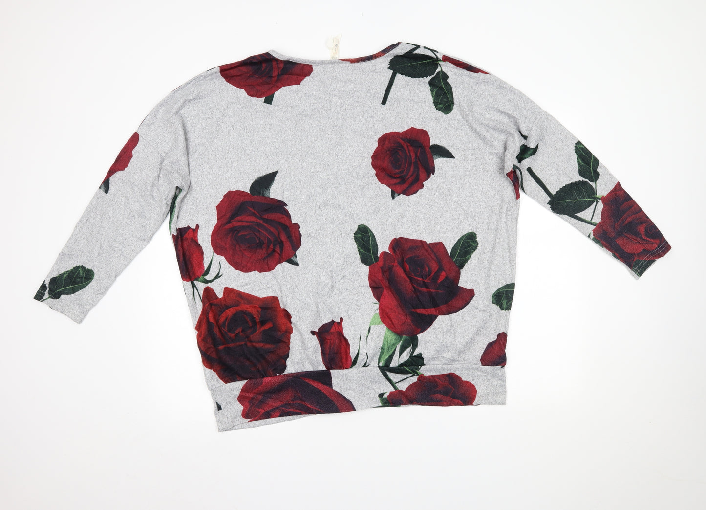 Stella Morgan Womens Grey Floral  Basic Blouse Size 16