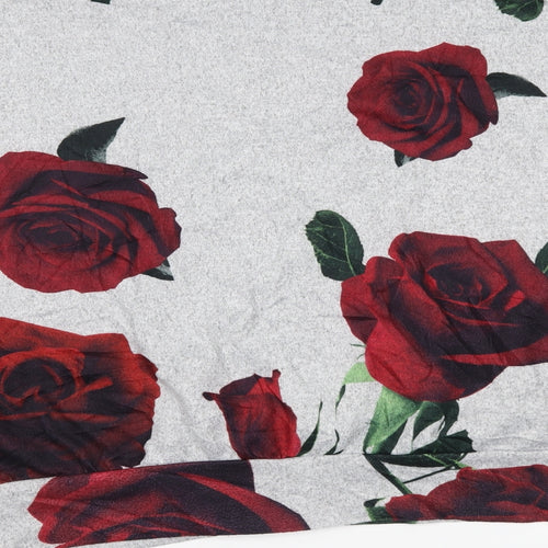 Stella Morgan Womens Grey Floral  Basic Blouse Size 16