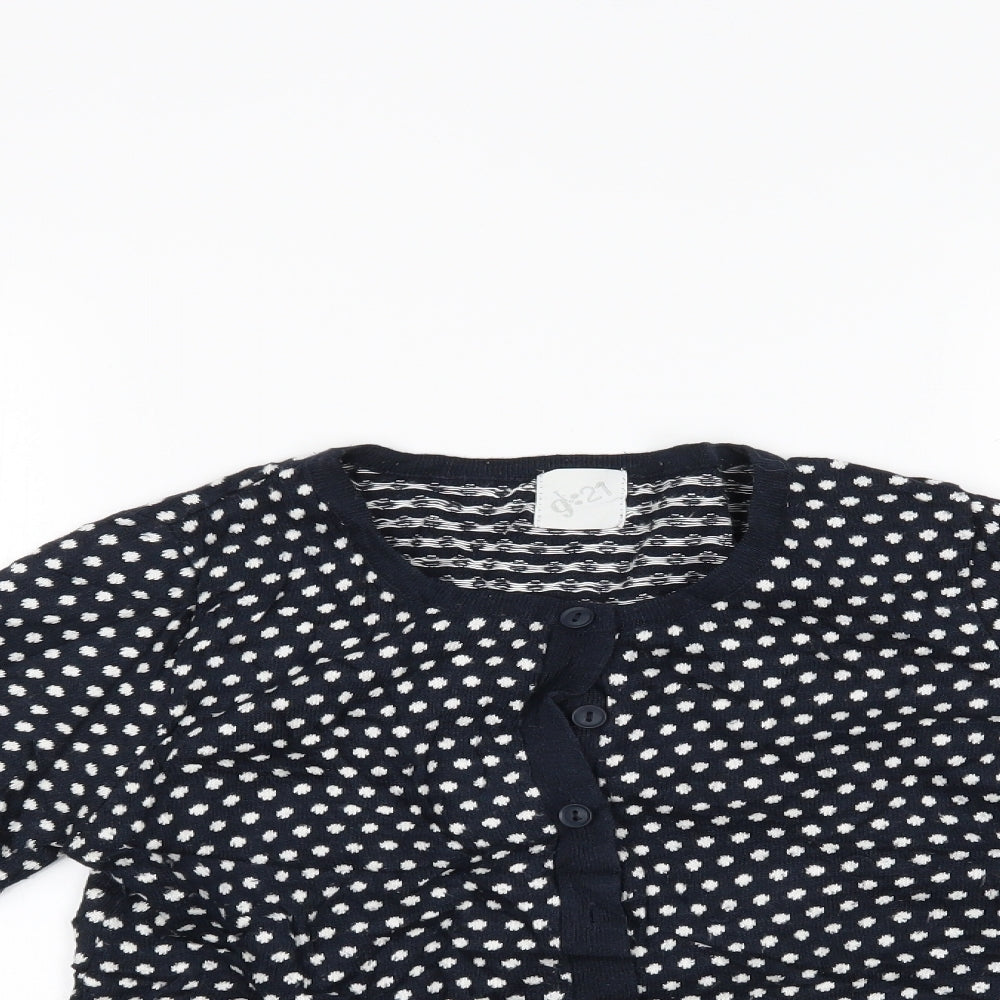 g:21 Womens Blue Polka Dot  Cardigan Jumper Size 8