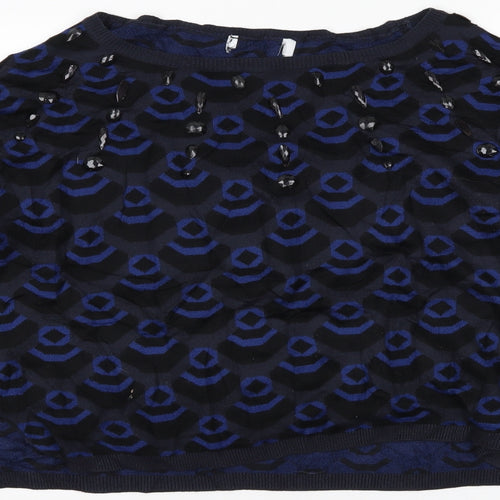 NEXT Womens Blue Geometric  Pullover Jumper Size 14