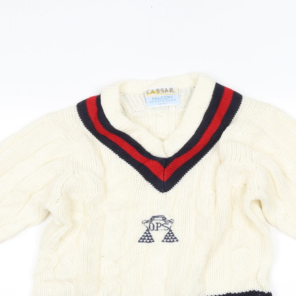 Falcon Mens Ivory   Pullover Jumper Size S