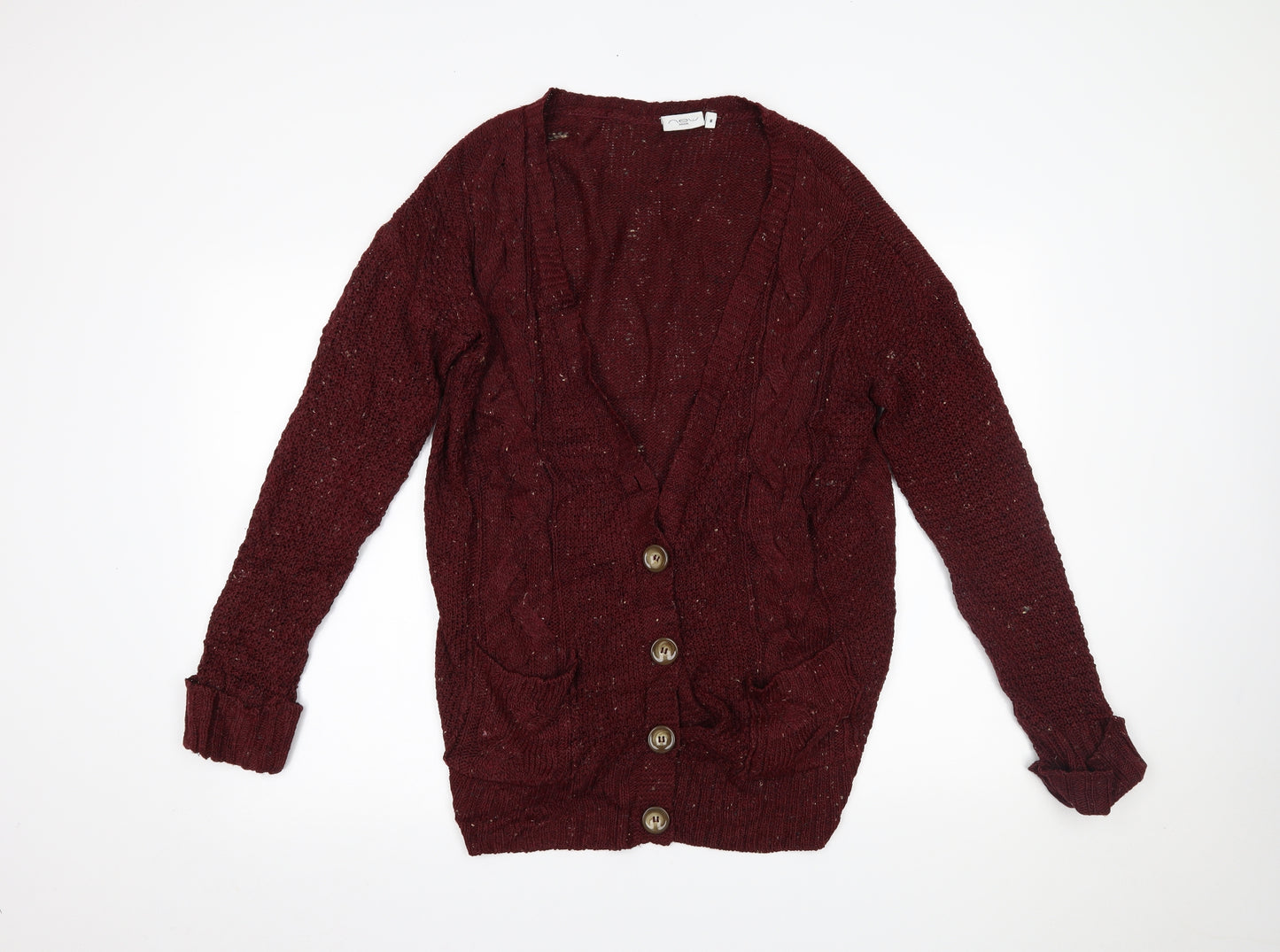 New Look Womens Red   Cardigan Jumper Size 8