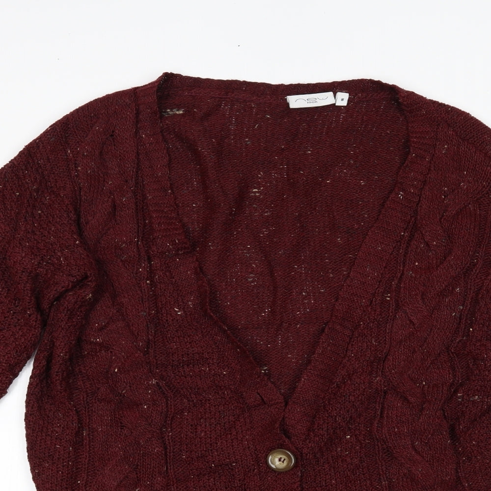 New Look Womens Red   Cardigan Jumper Size 8