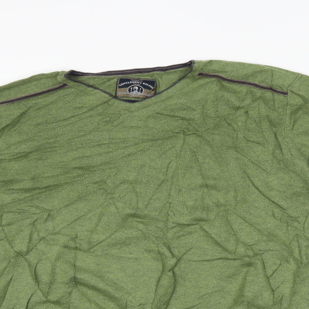 Gentlemen's Relish Mens Green   Pullover Jumper Size M