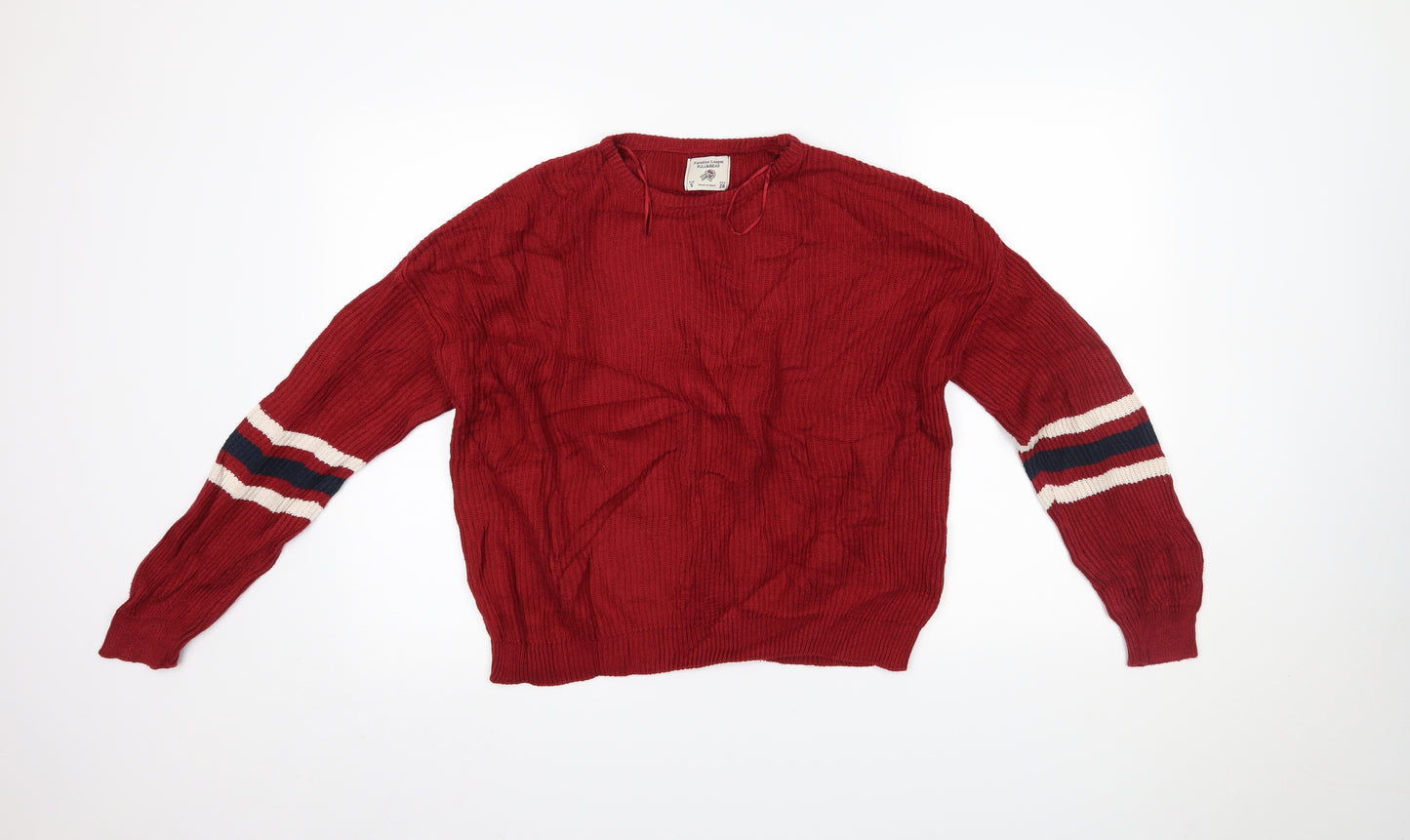 Pull&Bear Womens Red   Pullover Jumper Size S