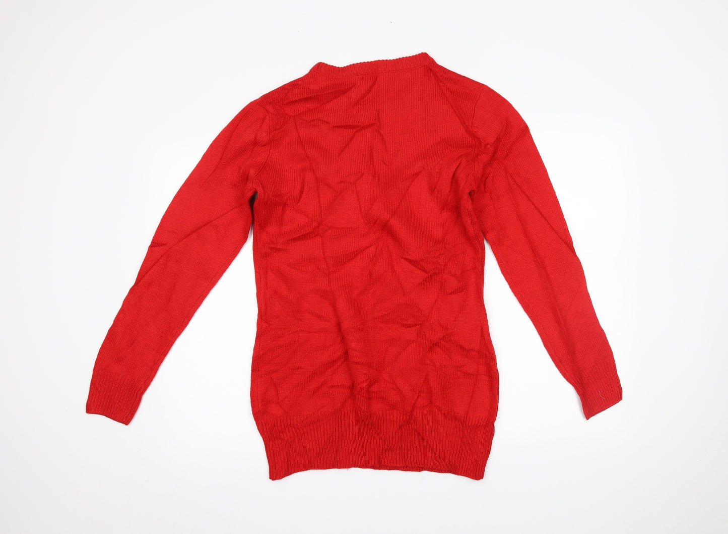 Janey Womens Red   Henley Jumper Size M  - CHRISTMAS