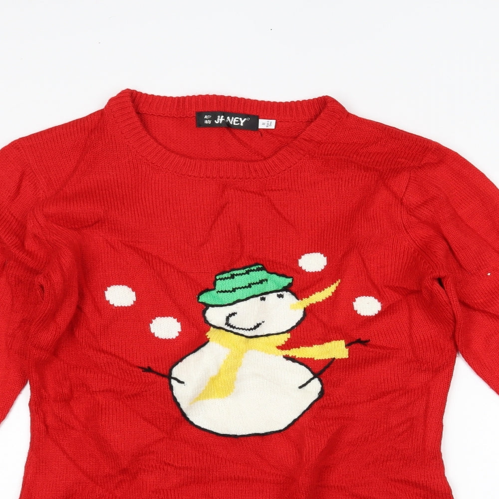 Janey Womens Red   Henley Jumper Size M  - CHRISTMAS