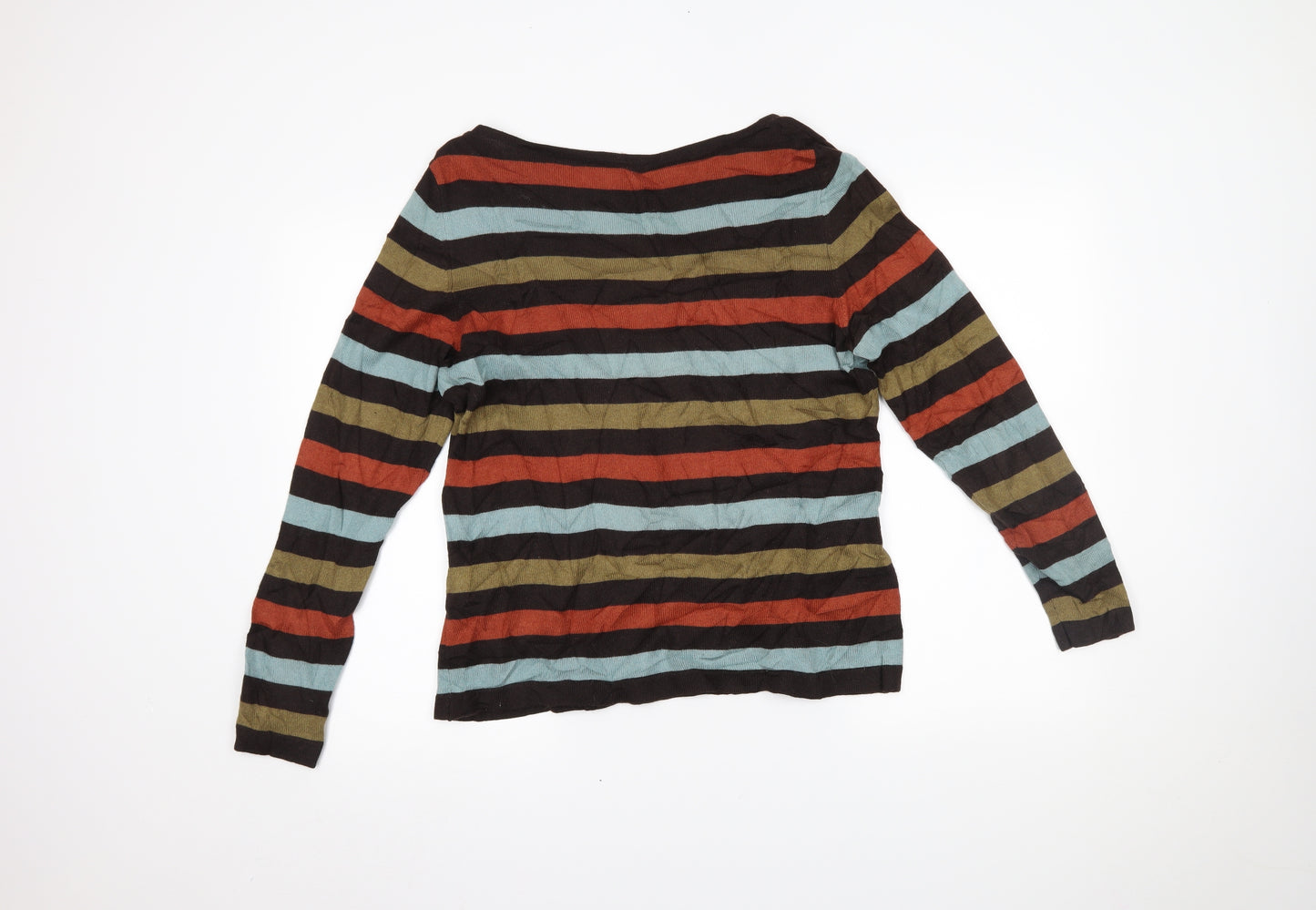 Jaeger Womens Multicoloured Striped  Basic Blouse Size L
