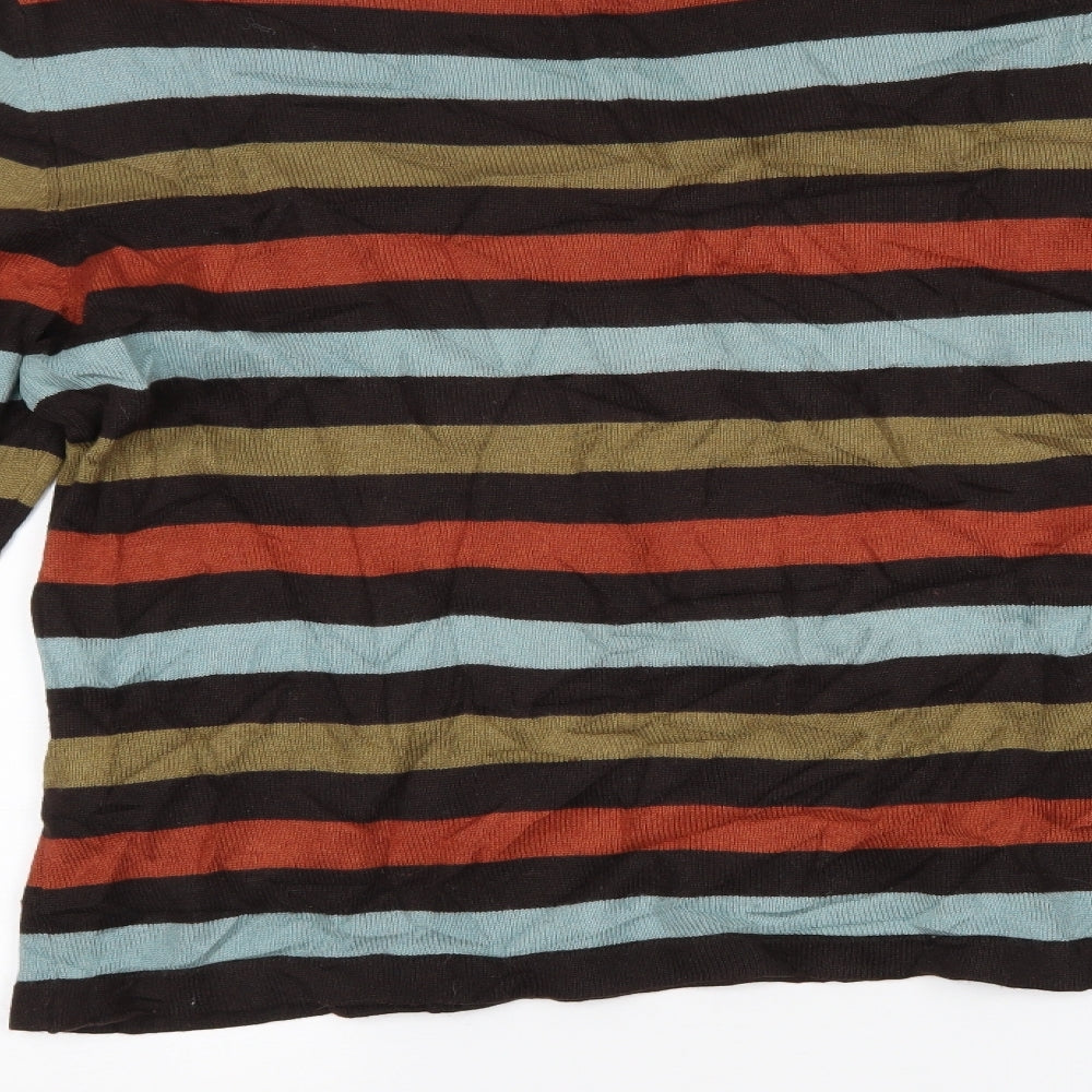 Jaeger Womens Multicoloured Striped  Basic Blouse Size L