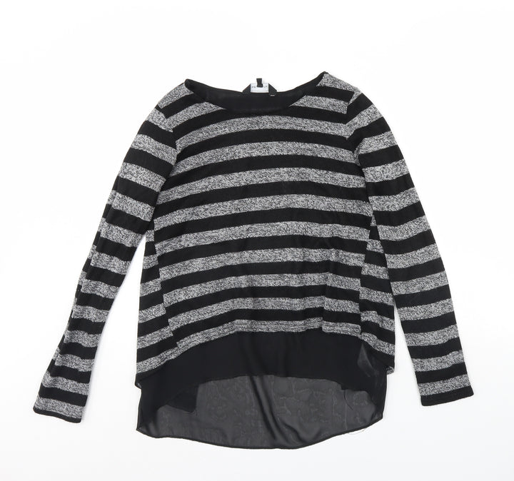 New Look Womens Black Striped  Basic Blouse Size S