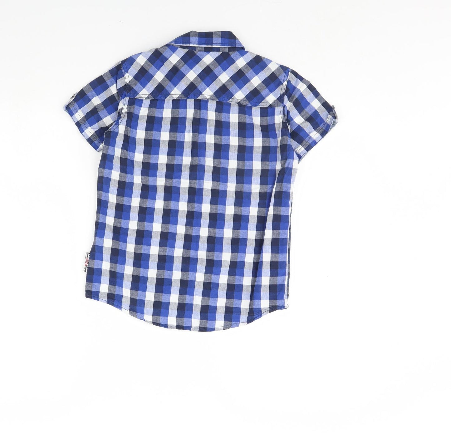 Lee Cooper Boys Blue Check  Basic Button-Up Size 7 Years