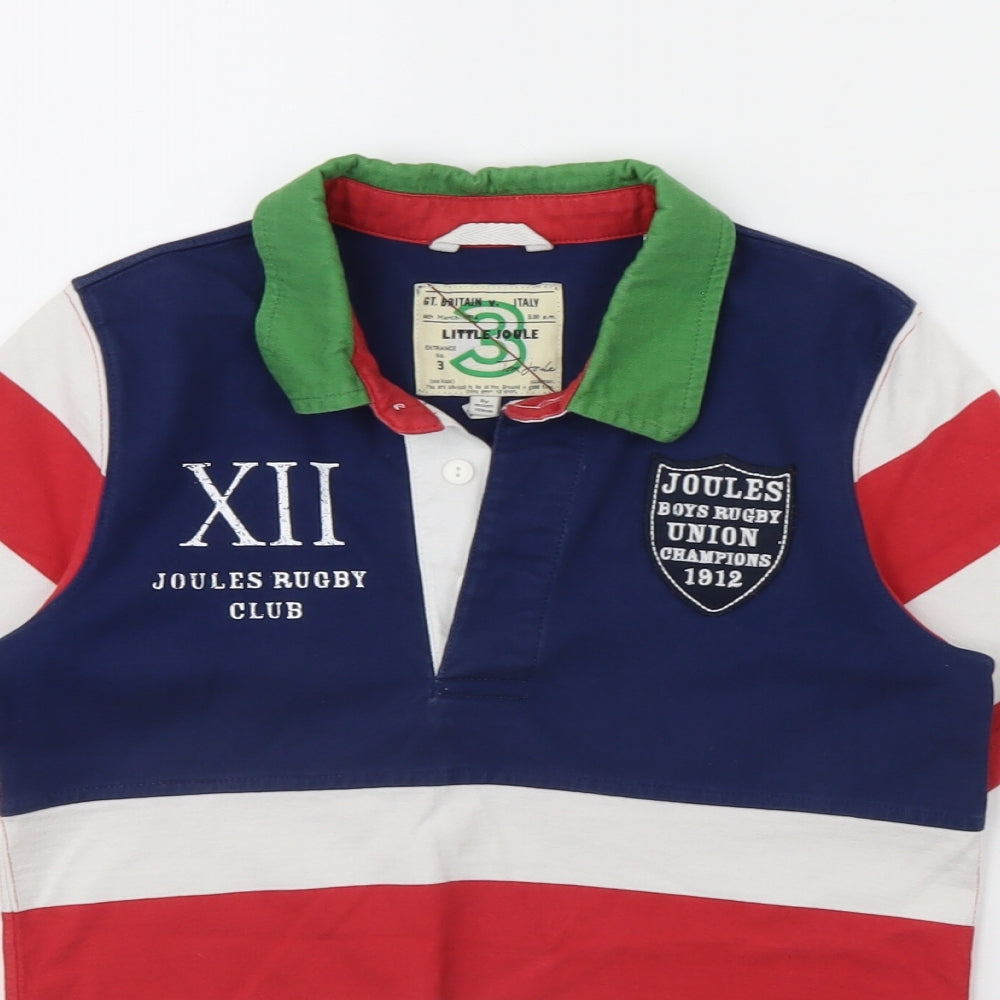 Joules Boys Red Striped  Basic Polo Size 8 Years