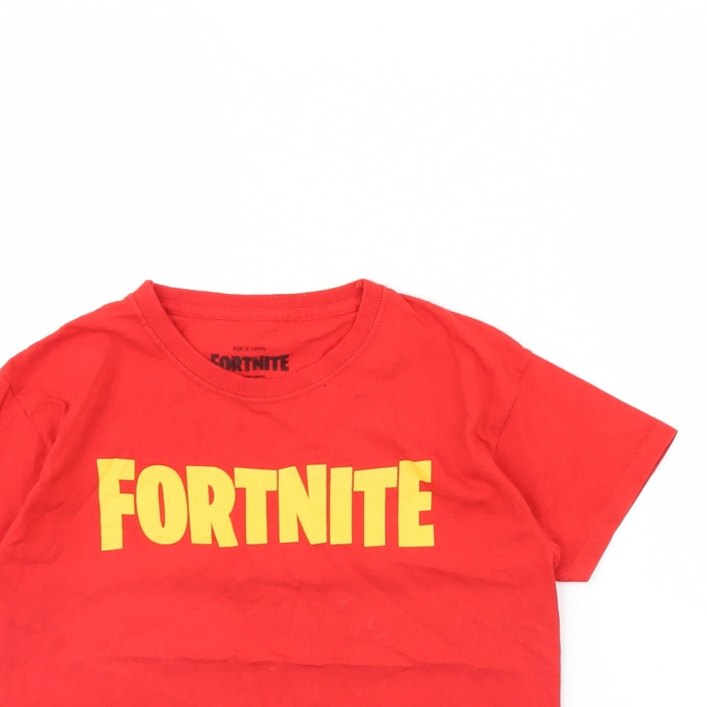 Fortnite Boys Red   Basic T-Shirt Size 9 Years  - Fortnite