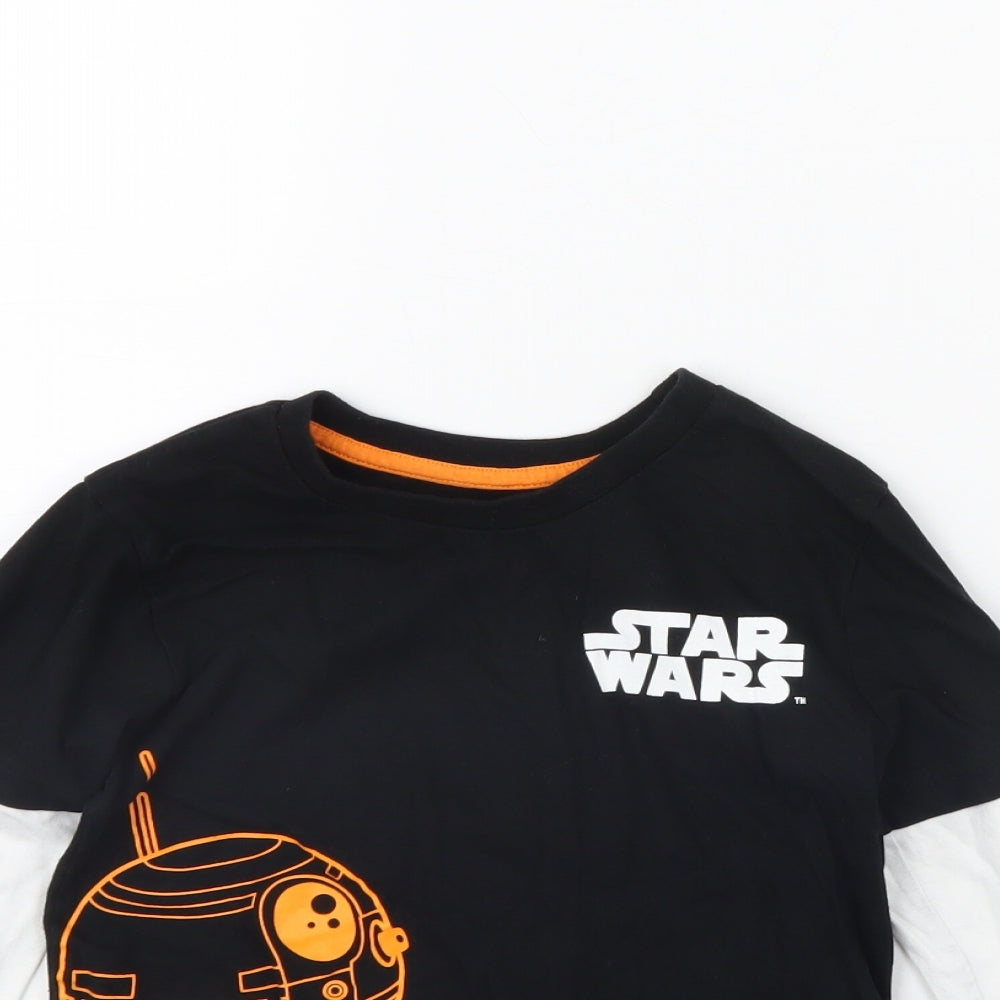 Star Wars Boys Black   Basic T-Shirt Size 7 Years  - Star wars