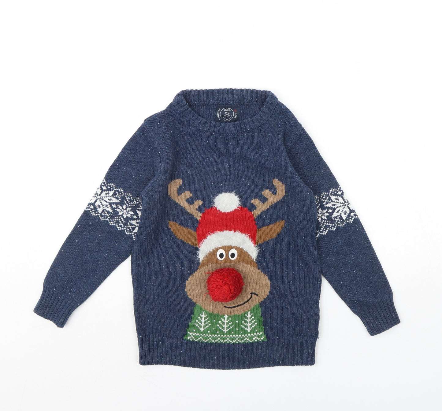 NEXT Boys Blue   Pullover Jumper Size 6 Years  - Christmas jumper