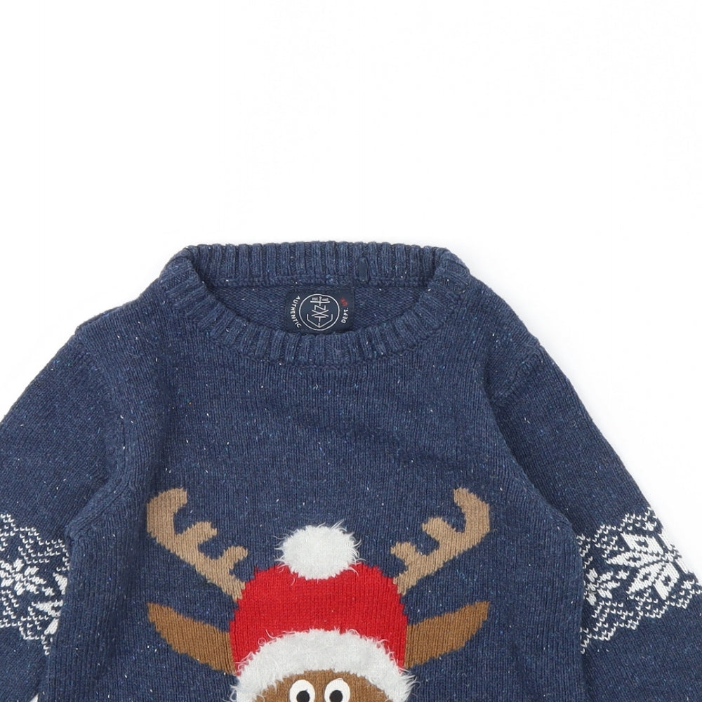 NEXT Boys Blue   Pullover Jumper Size 6 Years  - Christmas jumper