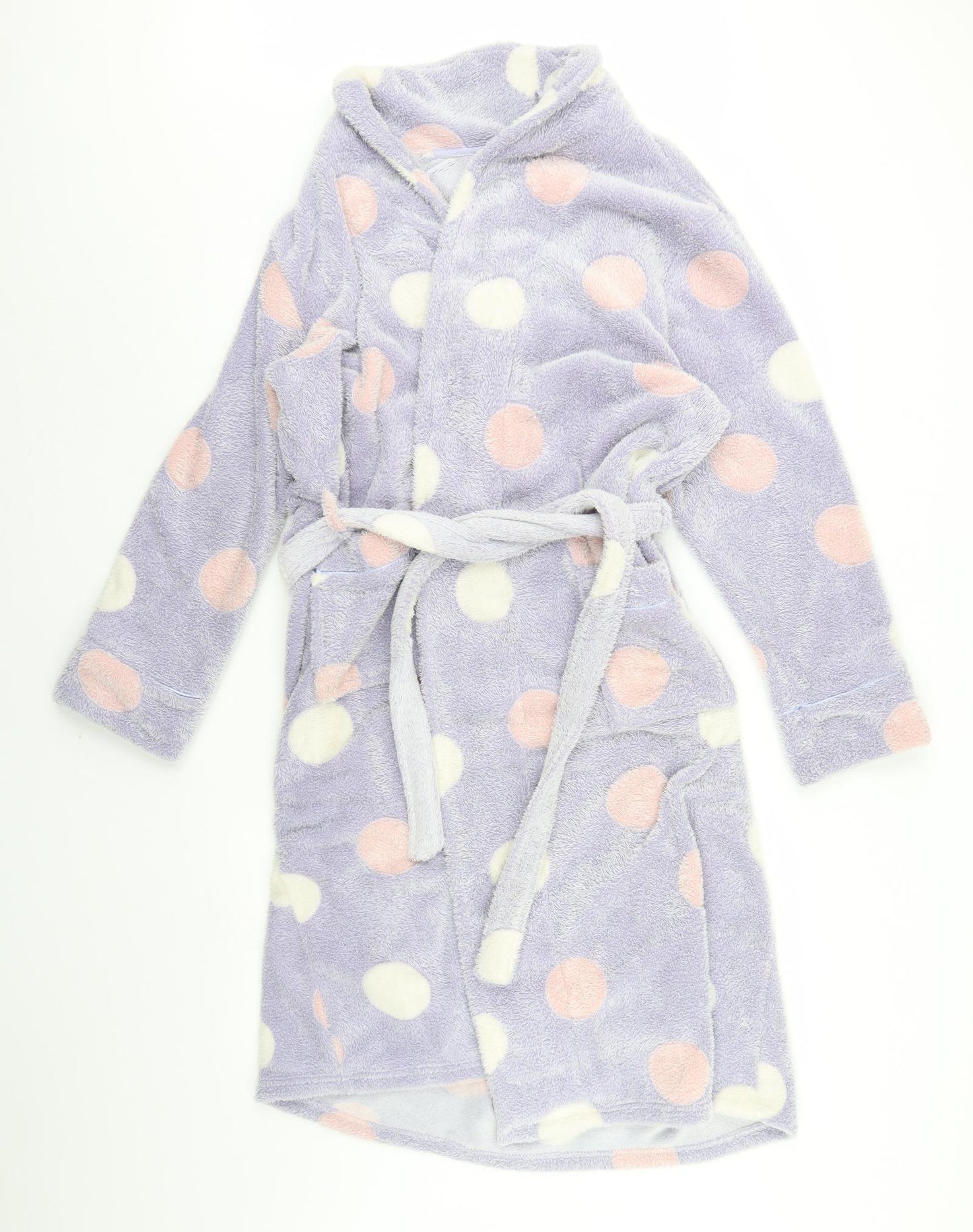 Love to lounge Womens Purple Polka Dot Fleece Cami Gown Size L