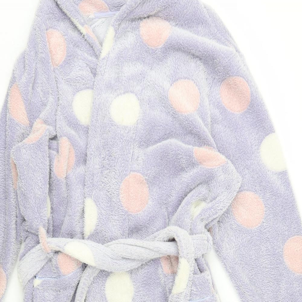 Love to lounge Womens Purple Polka Dot Fleece Cami Gown Size L