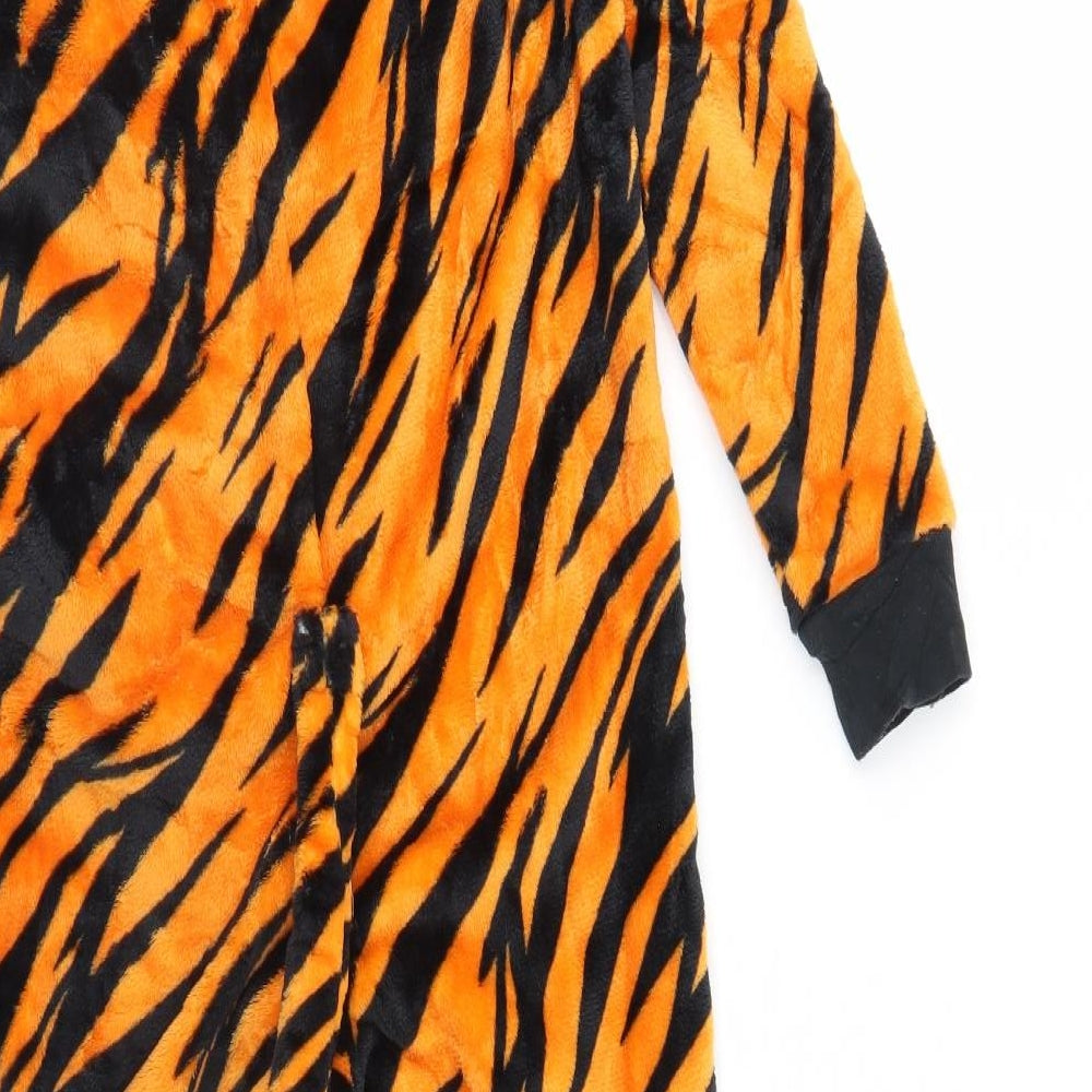 M&S Boys Orange Striped Fleece  One Piece Size 9 Years  - Tiger