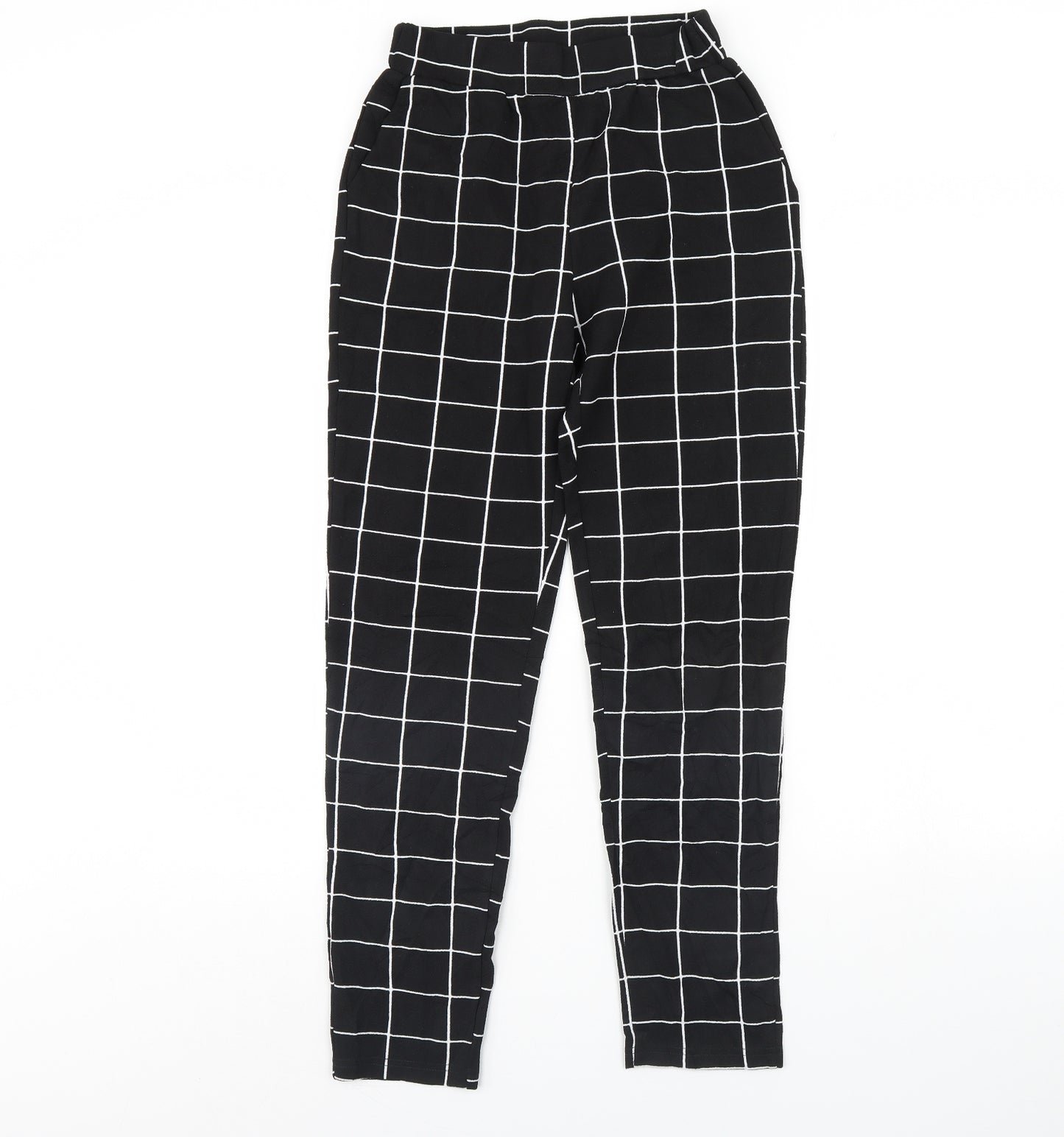 Shein  Womens Black Plaid  Trousers  Size S L29 in