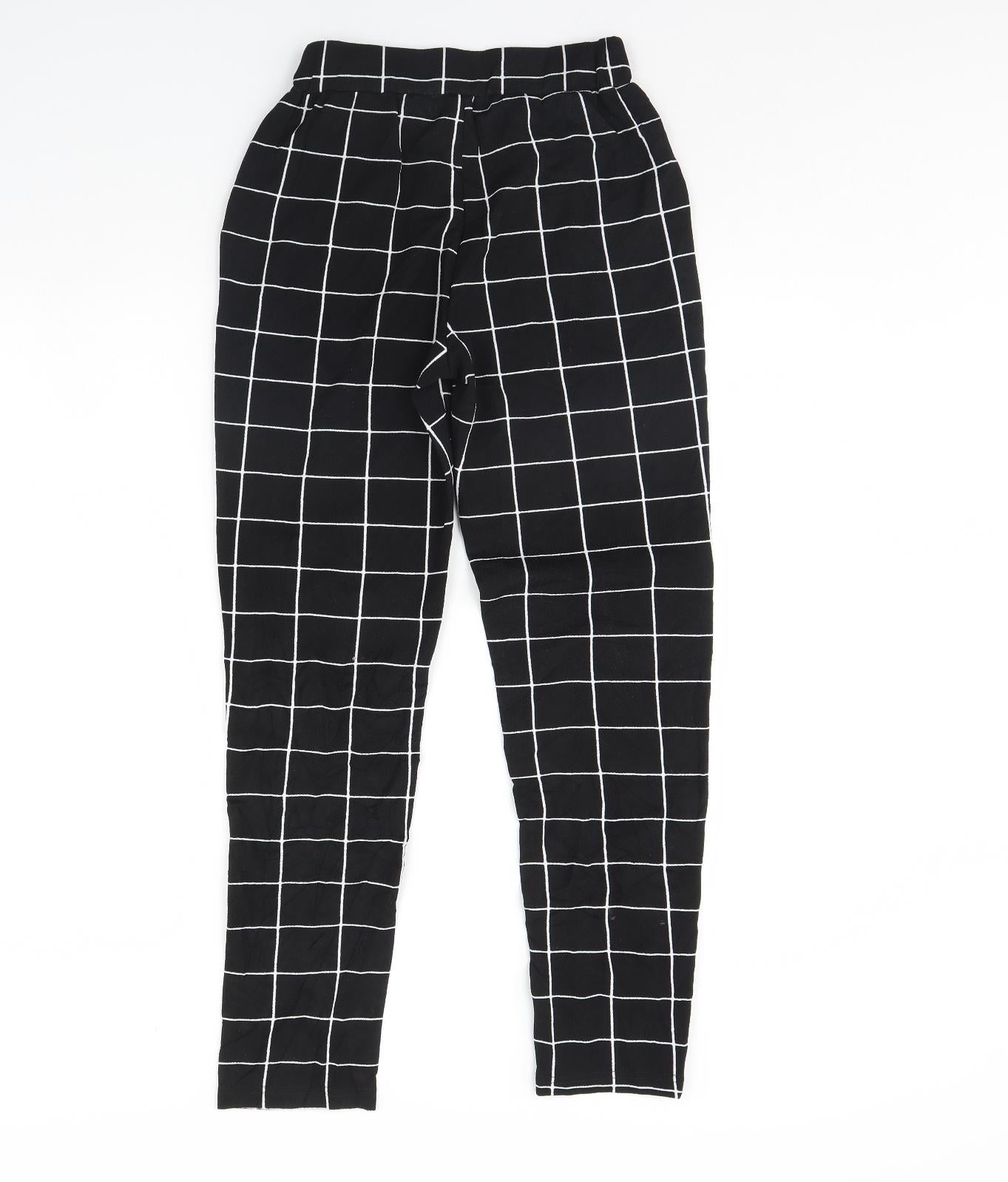 Shein  Womens Black Plaid  Trousers  Size S L29 in