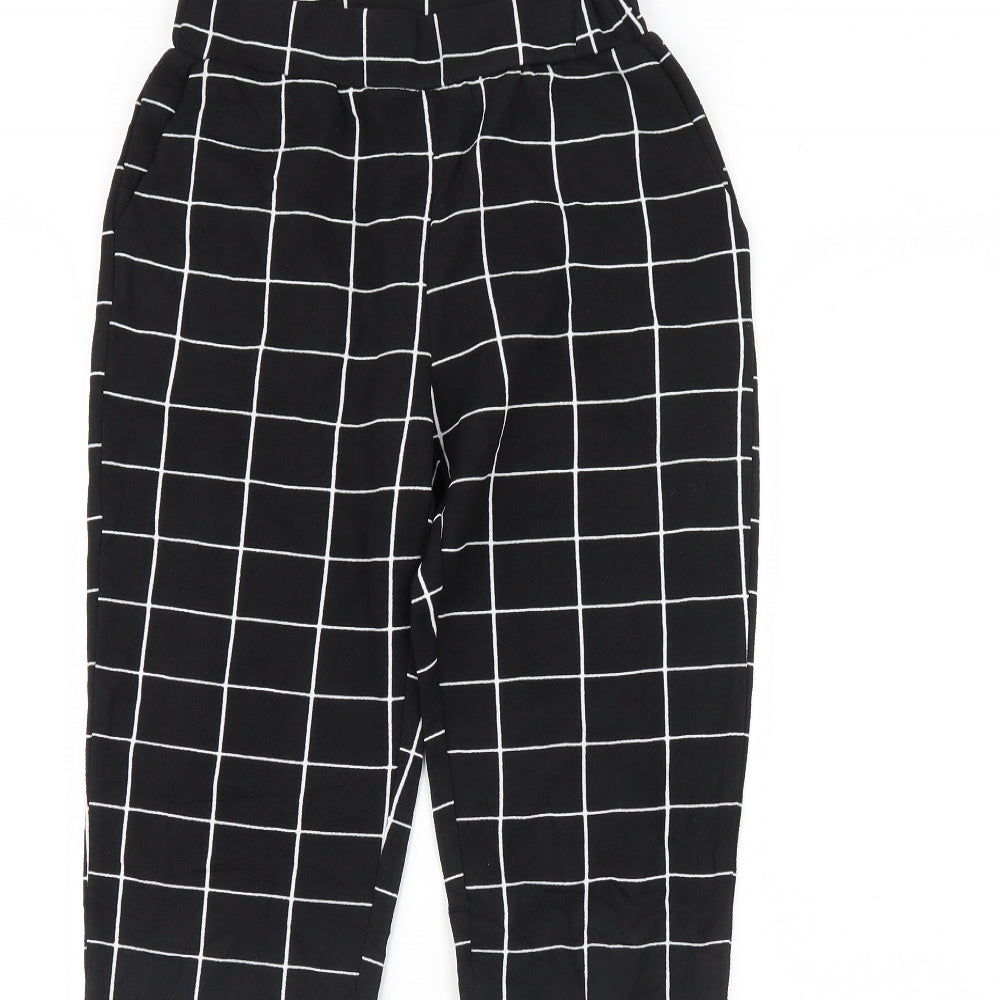 Shein  Womens Black Plaid  Trousers  Size S L29 in
