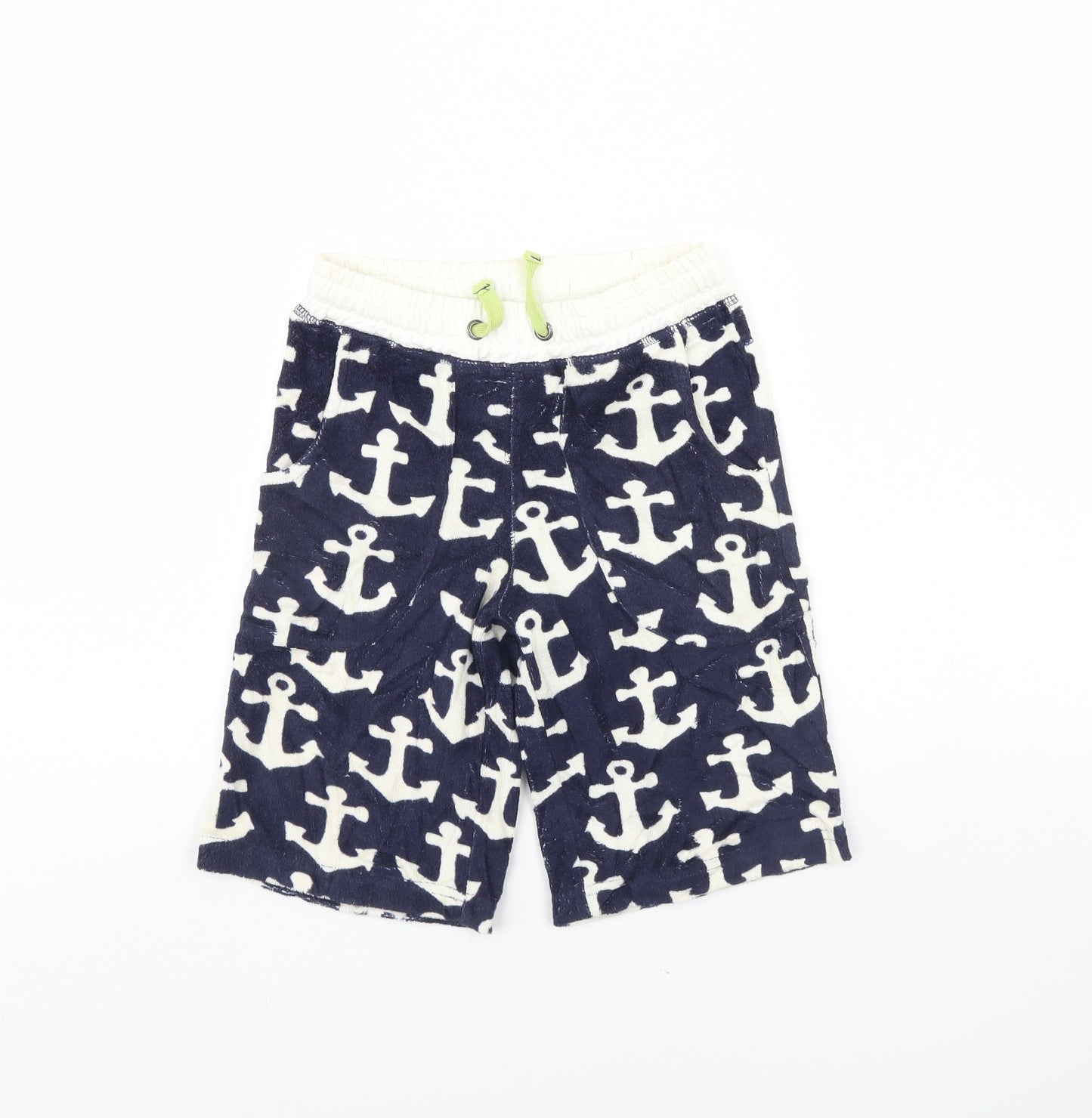 Mini Boden Boys Blue Spotted  Sweat Shorts Size 6 Years - Anchor