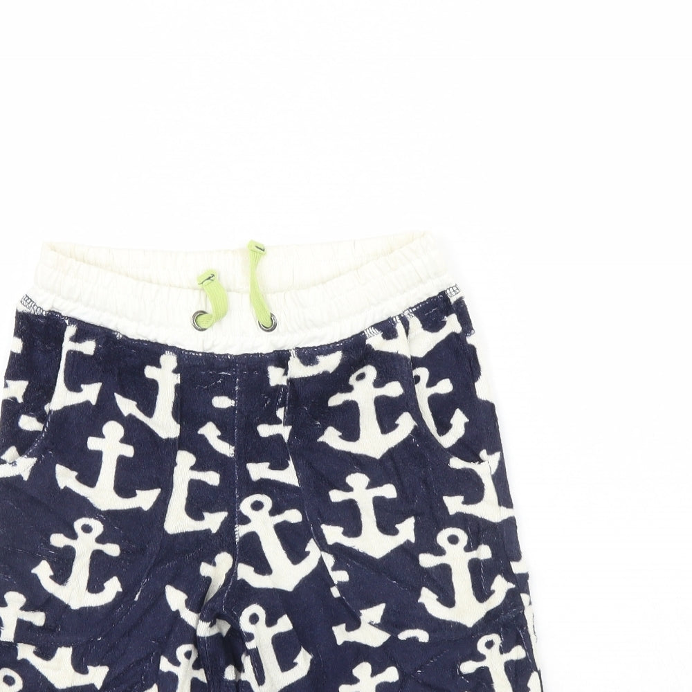 Mini Boden Boys Blue Spotted  Sweat Shorts Size 6 Years - Anchor
