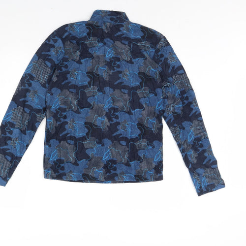 Mountain Warehouse Boys Blue Camouflage Fleece Henley Jumper Size 13 Years