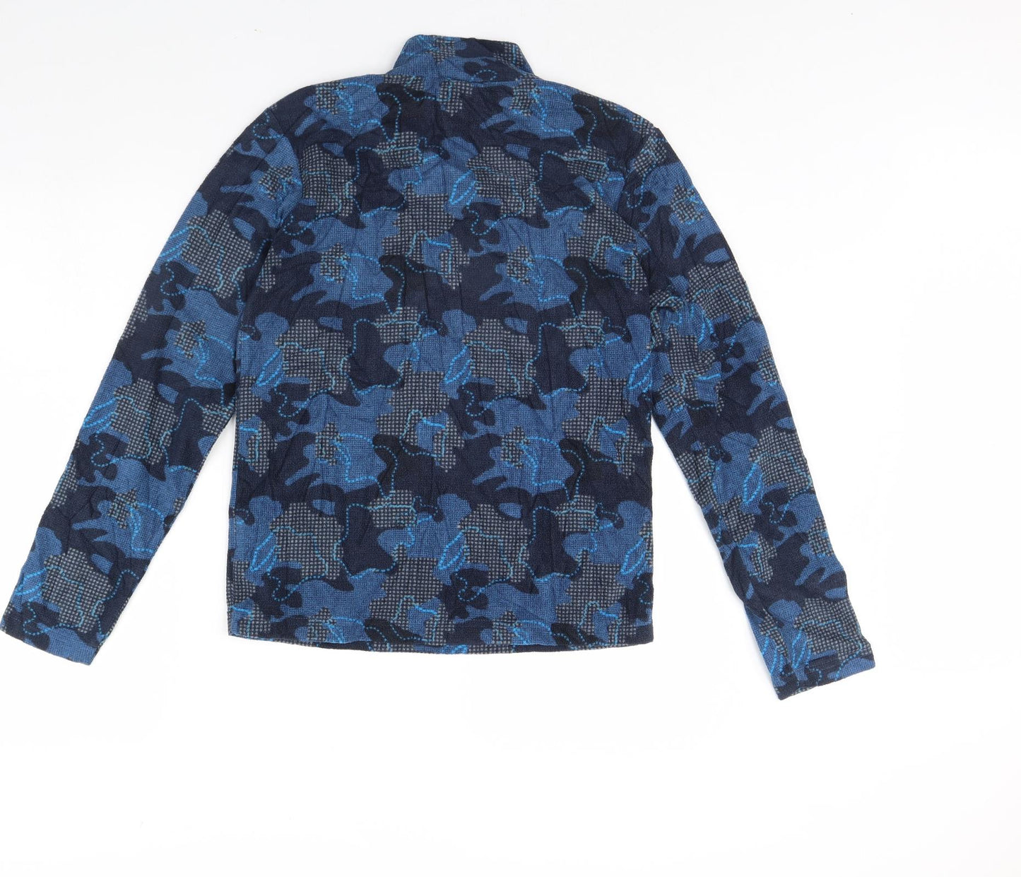 Mountain Warehouse Boys Blue Camouflage Fleece Henley Jumper Size 13 Years