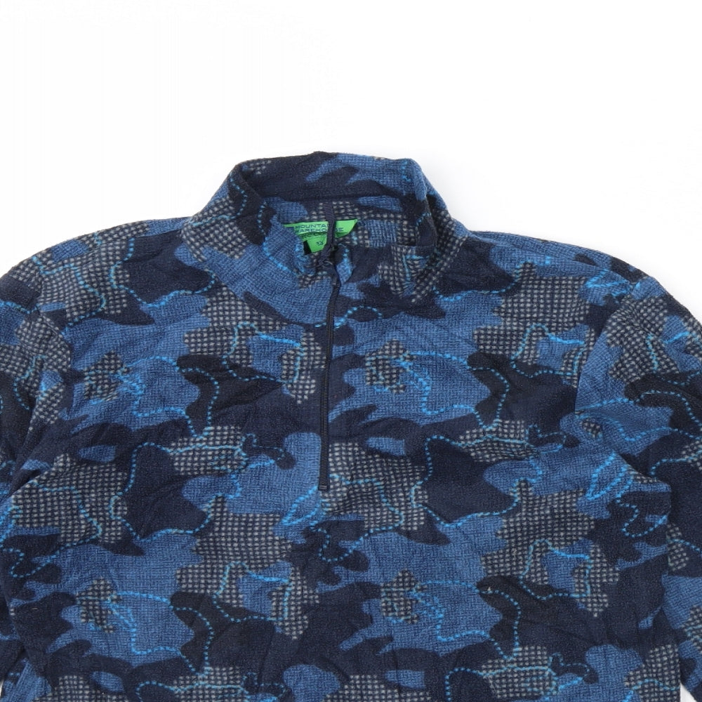Mountain Warehouse Boys Blue Camouflage Fleece Henley Jumper Size 13 Years