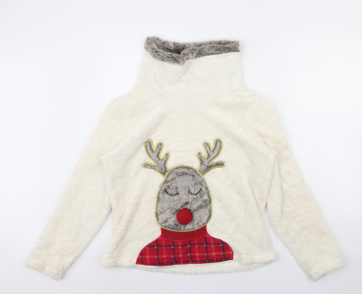 Snuggle Dream sleep Womens Ivory Solid  Cami Pyjama Top Size M  - Christmas jumper