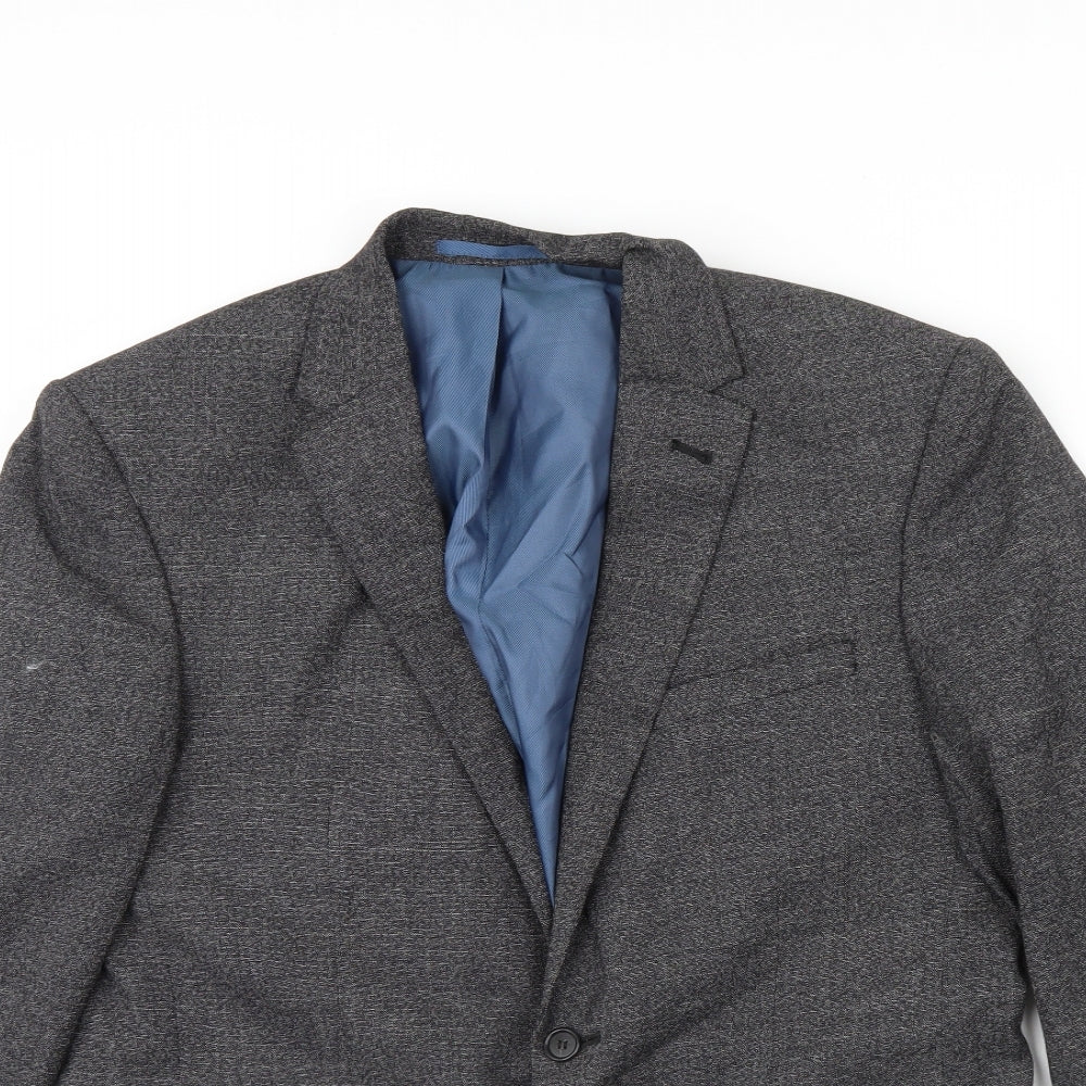 Preworn Mens Grey   Jacket Blazer Size 38  - Shoulder Pads
