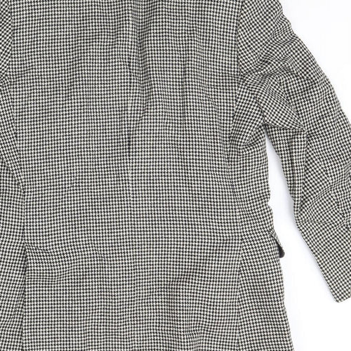 Aquascutum Mens Black Herringbone  Jacket Blazer Size 34  - Shoulder Pads