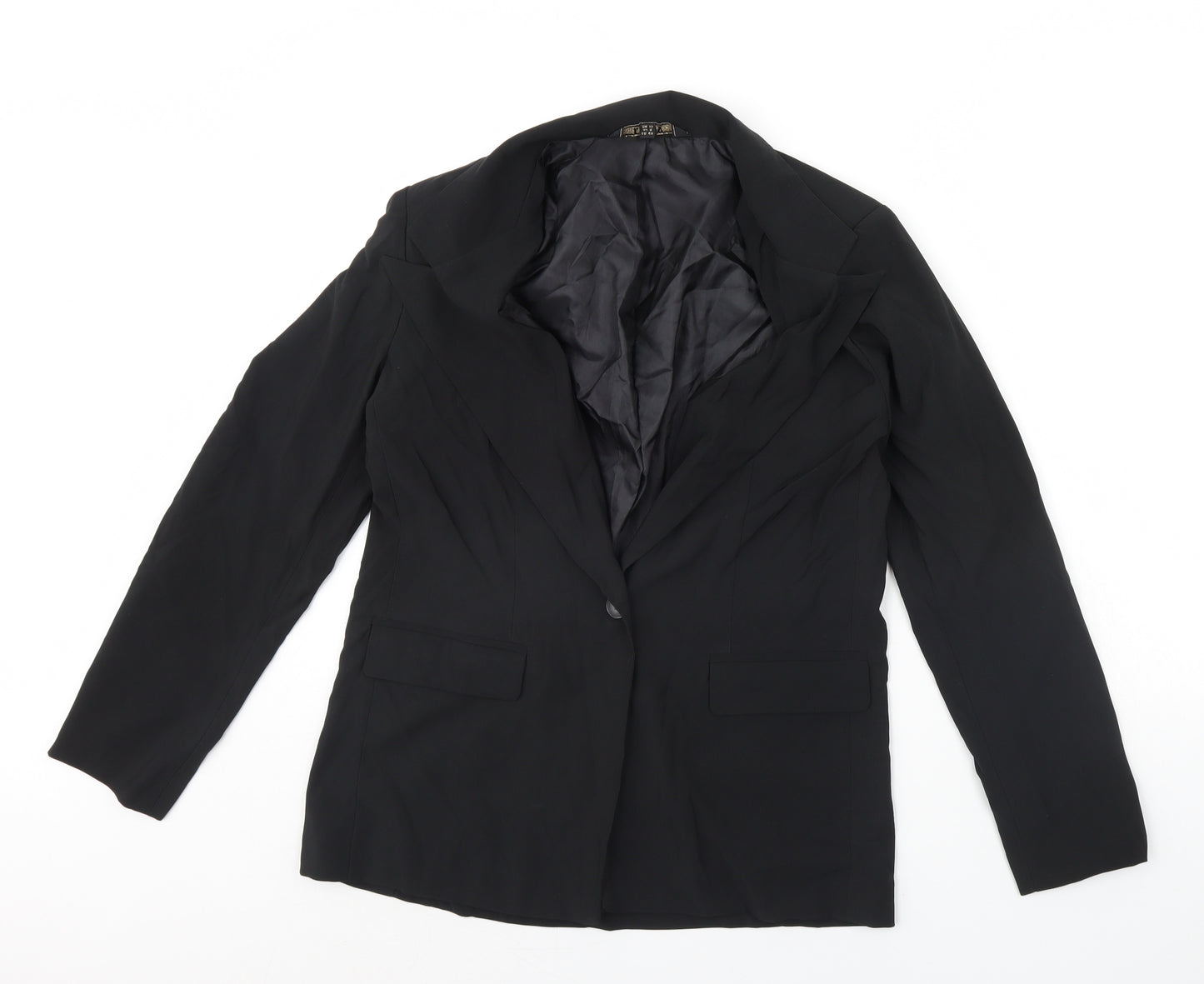 Lipsy Womens Black   Jacket Blazer Size 12  - Shoulder Pads