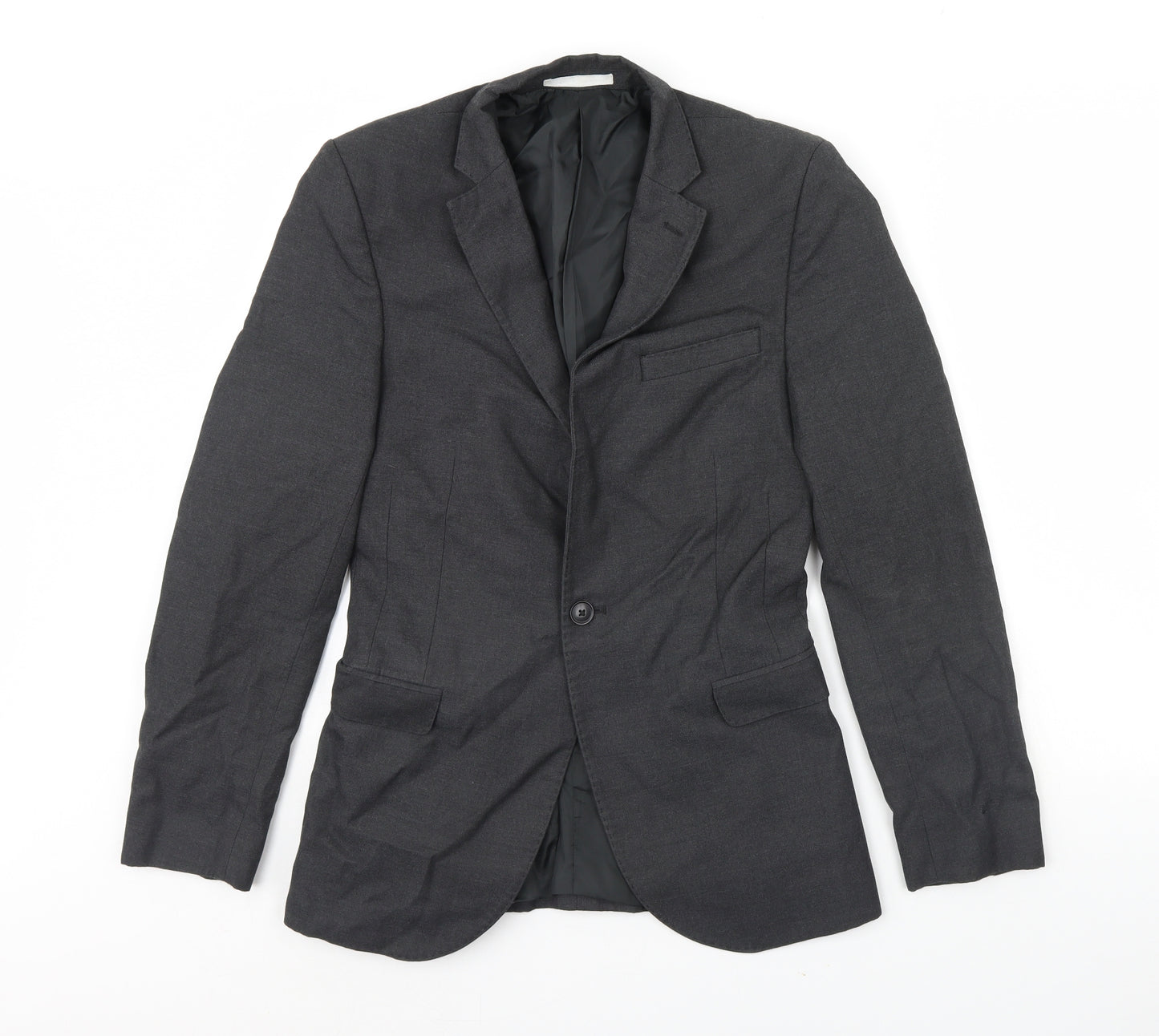 Preworn Mens Grey   Jacket Blazer Size 34  - Shoulder Pads