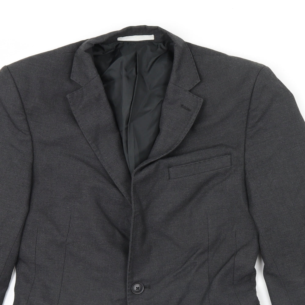 Preworn Mens Grey   Jacket Blazer Size 34  - Shoulder Pads