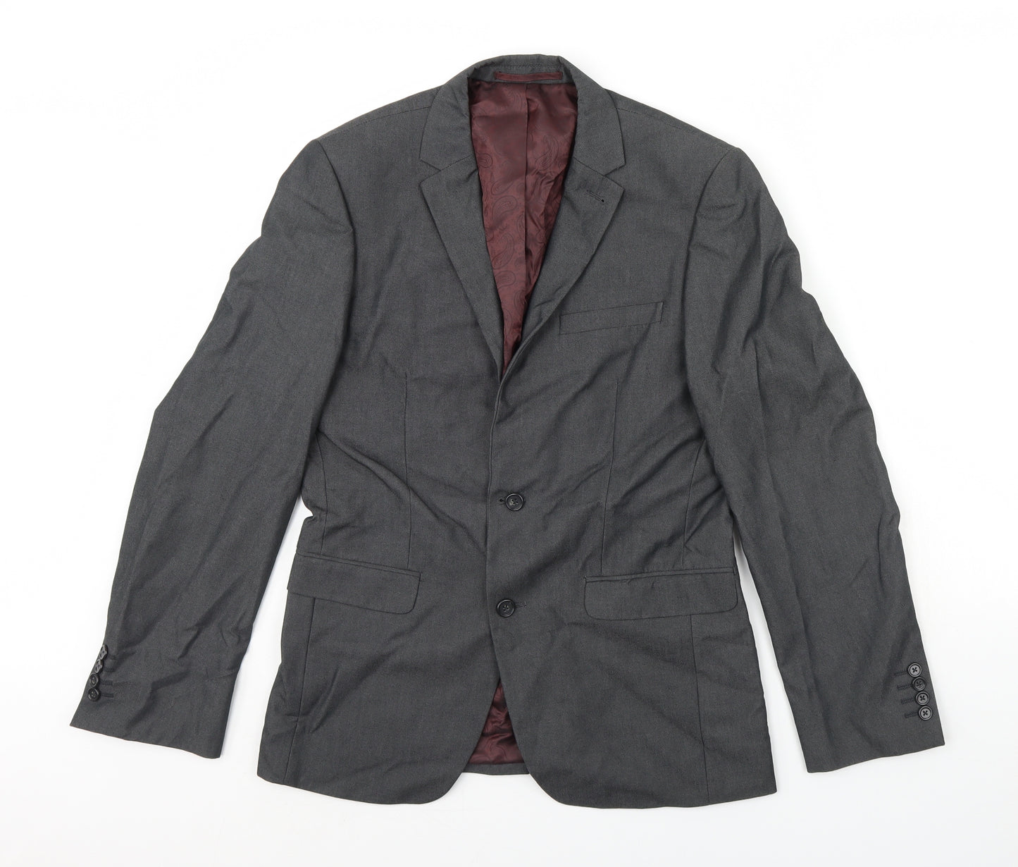 Preworn Mens Grey   Jacket Blazer Size 38  - Shoulder Pads