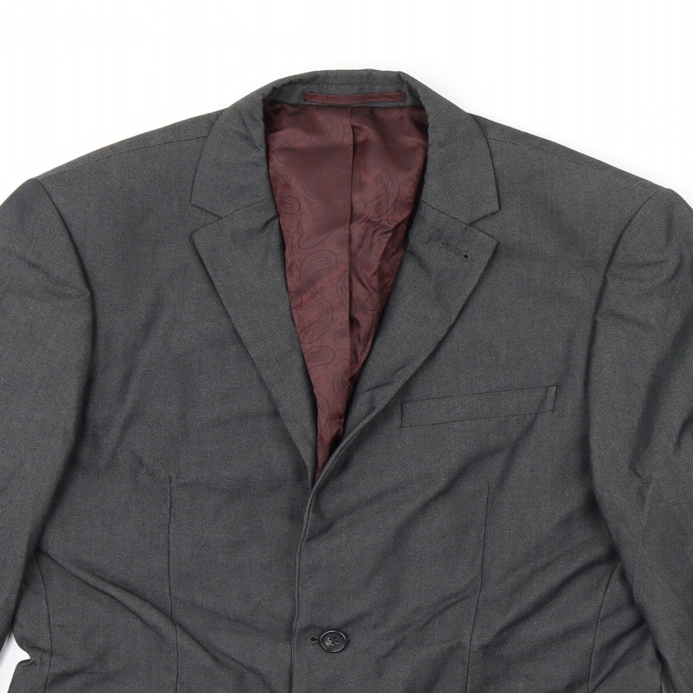 Preworn Mens Grey   Jacket Blazer Size 38  - Shoulder Pads