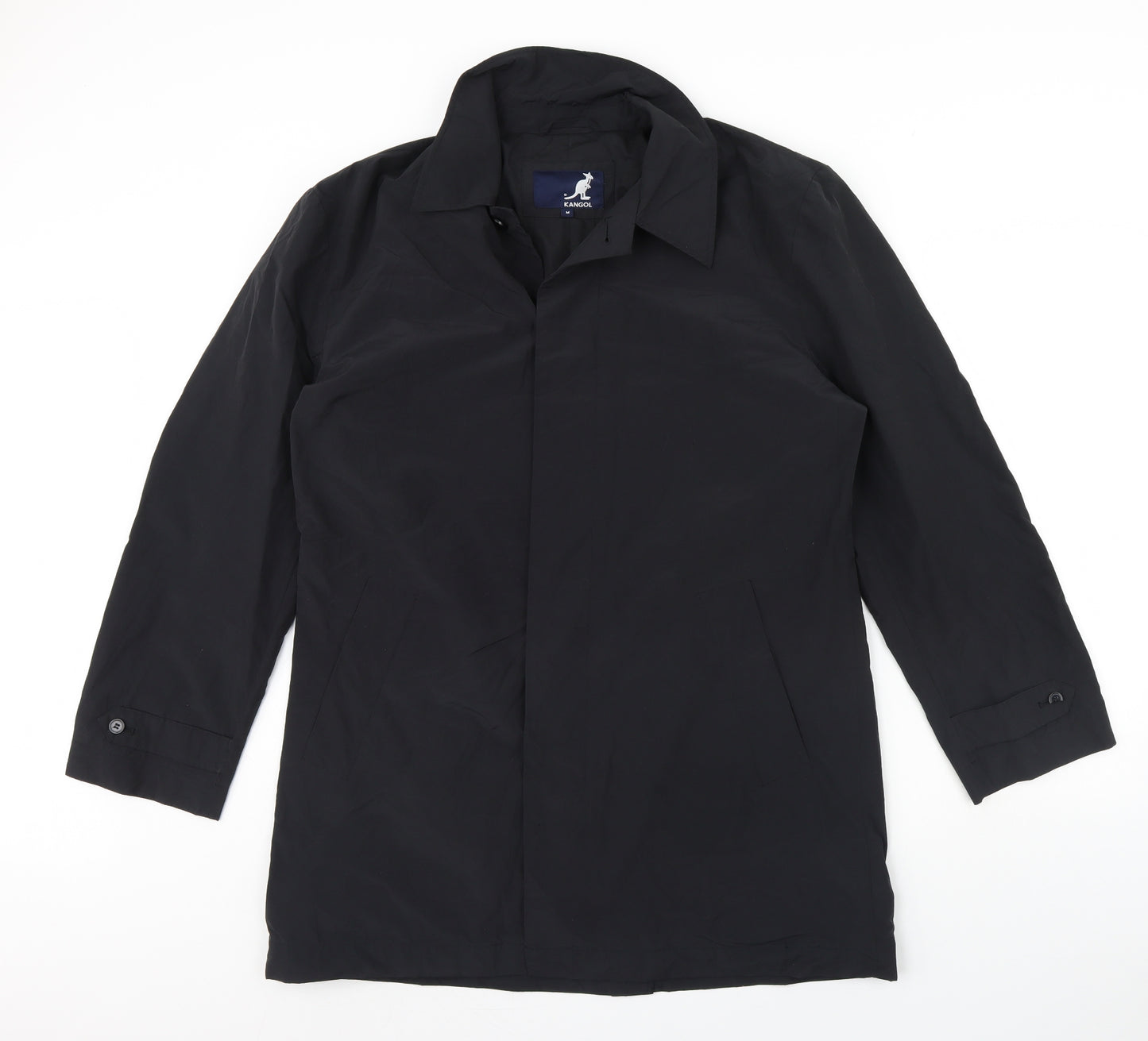 Kangol Mens Black   Overcoat Coat Size M