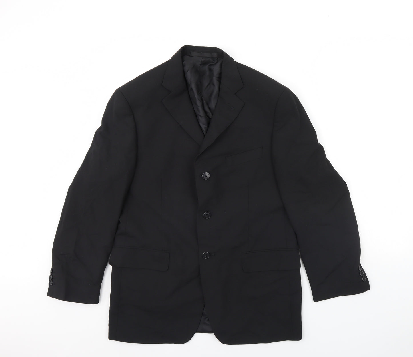 M&S Mens Black   Jacket Blazer Size 38  - Shoulder Pads