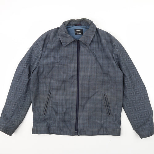 Keynote Mens Blue Plaid  Jacket  Size XL