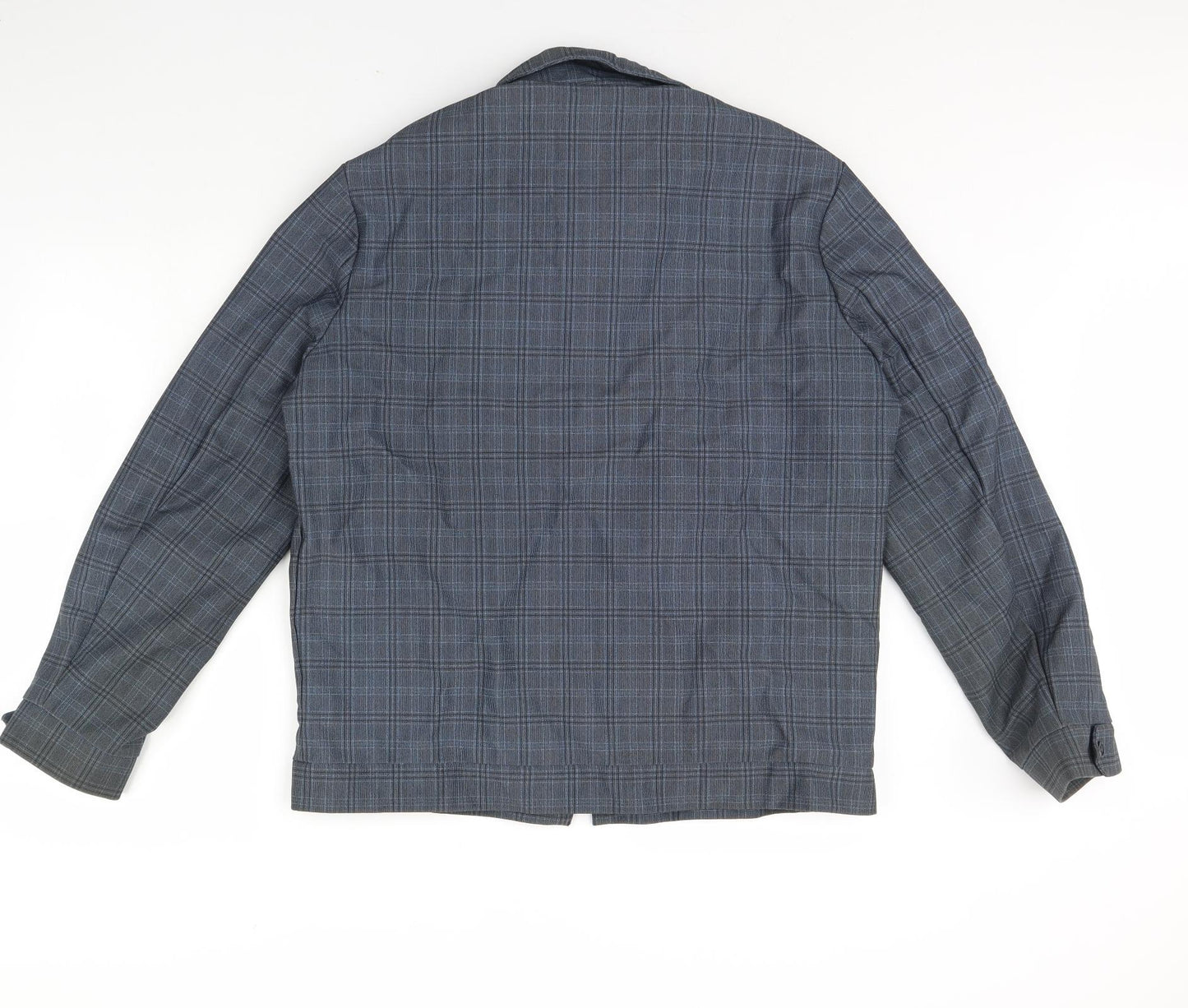 Keynote Mens Blue Plaid  Jacket  Size XL