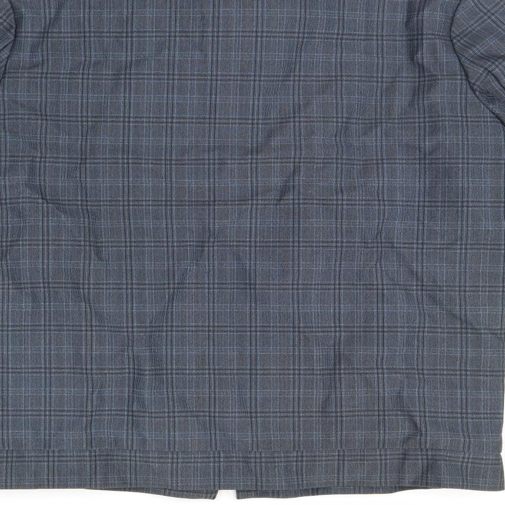 Keynote Mens Blue Plaid  Jacket  Size XL